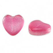 Abalorio de cristal 12mm Corazon - Rosa roja